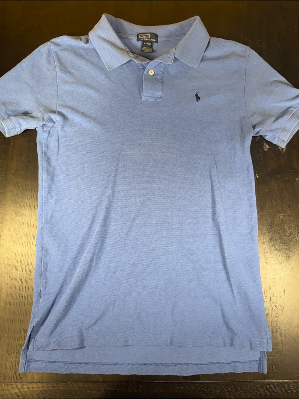 Polo Ralph Lauren Boys Blue Short Sleeve Polo Shirt Size XL 18-20